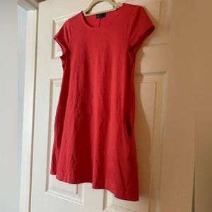 Women’s red/orange T-Shirt Dress w/ pockets